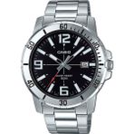Casio Standart MTP-VD01D-1BVUDF Kol Saati Erkek Pilli (Quartz) 50 Atm Suya Dayanıklı Gri Çelik Kordon - Siyah