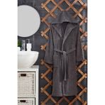 Casnack Quina Yeşil Kapüşonlu Oversize Bornoz - 3XL - Antrasit