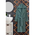 Casnack Quina Yeşil Kapüşonlu Oversize Bornoz - 3XL