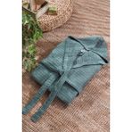 Casnack Quina Yeşil Kapüşonlu Oversize Bornoz - L - XL