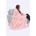 Caspara Premium Peluş Wellsoft Tv Battaniyesi 110 x 170 Yumuşak & Sıcak Koltuk Battaniyesi Unisex - Pudra - 110 x 170 cm