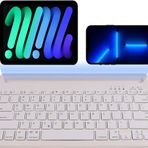 Casper Via S10 10.1" Uyumlu Kablosuz Bluetooth Şarj Edilebilir Tablet Telefon Standlı Klavye - Beyaz