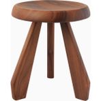 Cassina Méribel Amerikan, Italyan Tasarımı Ceviz Ahşap Tabure - Kahverengi - 38.4 x 33 cm