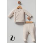Cassiope Euphoria Boy Erkek Bebek 2'li Takım Jakarlı Örme Pamuk - 1 - 3 Ay - Bej