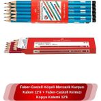 Castell Köşeli Mercanlı Kurşun Kalem 12'li + Faber-Castell Kırmızı Kopya Kalemi 12'li - Standart
