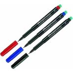Castell Multimark Permanent Asetat Kalemi 0.4 Mm, 3 Renk Set, Siyah-Kırmızı-Mavi - Standart