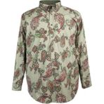 Castelli Erkek Büyük Beden Battal Boy Erkek Gömlek Likralı Uzun Kol - Yeşil - 3XL