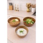 CASTEROLİ 3’lü Ahşap Görünümlü Yuvarlak Kase Seti - Salata & Çerezlik Çok Amaçlı Fonksiyonel