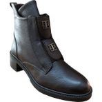 Castle Black 11032-1 Kadın Hakiki Deri Toka ve Lastik Detaylı Fermuarlı Bot Kahve