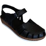 Castle Black 22380 Kadın Hakiki Deri Önü Kapalı Günlük Comfort Sandalet Siyah