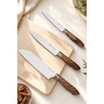 Castle Brown Serisi 3 Lü Mutfak Bıçağı Et Ekmek Sebze Mutfak Şef Bıçak Seti LZL-4751