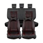 Castor Oto Geely Familia Uyumlu Lüx Deri Oto Koltuk Kılıfı Ön Arka Set Galaksi Serisi Siyah Kırmızı - Universal - Siyah - Kırmızı