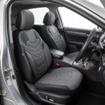 Castor Otomotiv Toyota Corolla Yeni Uyumlu Deri Oto Koltuk Kılıfı 5 Li Set Classy Serisi Gri Siyah Renk - Gri - Siyah