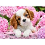 Castorland 180 Parça Pembe Çiçekler ve Köpek Çocuk Puzzle