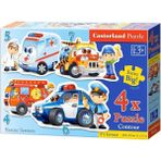 Castorland 3+4+6+9 Parça Araçlar Çocuk Puzzle