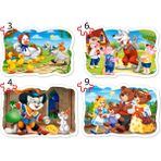 Castorland 3+4+6+9 Parça Hayvanlar Çocuk Puzzle