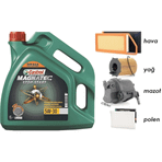 Castrol Magnatec 5W-30 4 lt Motor Yağı + Ford Fiesta 5 1.4 Dizel Filtre Seti