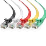 Cat 6 Ethernet Kablosu 3 ft - Düz, Yer Tasarruflu Tasarımlı Yüksek Hızlı İnternet ve Ağ LAN Bağlantı Kablosu, RJ45 Konnektörler - [3ft / Çok Renkli / 5 Paket] - Oyun, Akış ve Daha Fazlası için