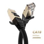 Cat. 8 İnternet Kablosu 5 Metre Yuvarlak Siyah