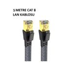 Cat 8 LAN Kablosu –Ethernet Kablosu Örgü Kaplama, Yüksek Hızlı (5 METRE)