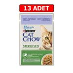 Cat Chow 13x85 gr Sterilised Kuzu Etli ve Yeşil Fasulyeli Kısırlaştırılmış Kedi Yaş Maması