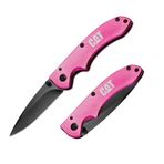 CAT DA980060 Kemer Askı Kancalı Katlanabilir 15CM Paslanmaz Çelik Pembe Kamp Çakısı