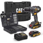 Cat DX12SET Çift Akülü Şarjlı 18 V 2.0 Ah Darbeli Matkap+DA01903 201 Parça Delme Vidalama Uç Seti