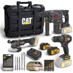 Cat DXK302 DX1010 + DX2150 + DX3131 Darbeli Vidalama Seti 3 Parça + 39 Parça Aksesuar Seti Şarjlı Li-ion Akü ile