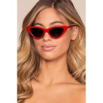 Cat Eye Kadın Kırmızı Güneş Gözlüğü Kedi Gözü