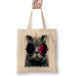 Cat Kedi Bez Çanta Uzun Saplı - Açık Bej - 40 X 40