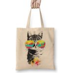 Cat Kedi Cat Kedi Esintisi Bez Çanta Uzun Saplı - Açık Bej - 40 X 40