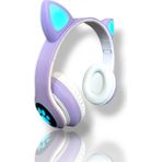 Cat Kulaküstü Bluetooth Kedi Kulaklı Kulaklık - Mor