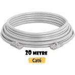 Cat6 Internet Ethernet Kablosu Utp Patch High Speed (20 Metre) Açık Gri
