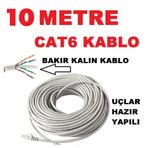 CAT6 KALIN BAKIR İNTERNET KABLO 10 METRE