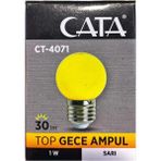Cata 1 Watt Top Gece Ampul-Sarı