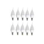 Cata 10 Adet Günışığı Sarı Işık Led Mum Kıvrık Ampul Avize Ampulü E14 Ince Duylu Ct 4080 3200k
