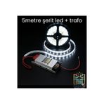 Cata 12V 5A 60W Fansız Trafo ve 5Metre Beyaz 10Çip Şerit Led Seti