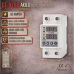 CATA 1x63A Monofaze Akıllı Voltaj ve Akım Koruma Rolesi Şebeke Giriş Voltaj Denetleyici 220 Volt 63