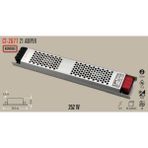 Cata 21 Amper 12V Şerit LED Trafosu (250W) (Süper Slim Fansız) CT-2677 - 10 cm - Gri