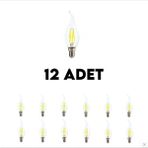 Cata Aygün 7 Watt Şeffaf Kıvrık LED Ampul E14 Duylu 3200K Gün Işığı CT-4064 - 12 Adet
