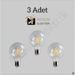 Cata Aygünelektrik CT-4354 6W Şeffaf Küre G95 LED Ampül 3200K Günışığı E27 Duy - 3 Adet