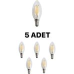 Cata Cata CT-4063 Edison LED Buji Ampul 7W Günışığı (Sarı)- 5’li Paket - Renkli