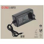 Cata Ct-2553 12V 5A 60W Led Adaptör Trafo 220V Fişli Güç Kaynağı Led Şerit Kamera