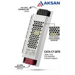 Cata CT-2675 Şerit LED Trafosu 12V 12,5A 150W Ince Kasa Adaptör (Slim Alüminyum Gövde)
