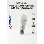 Cata CT-4229 Şarjlı LED Ampul 9W (60W Eşdeğer) 8 Saat Kesintisiz Beyaz Işık 6400K E27 Duy - 10