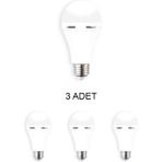 Cata CT-4229 Şarjlı LED Ampul Beyaz 9W - 3’lü Paket - Renkli