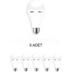 Cata Ct-4229 Şarjlı Led Ampul Beyaz 9w - 5’li Paket