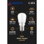 Cata CT-4261 E14 Duy 2W (15W Eşdeğer) 160 Lümen 6400K Beyaz Işık Mini LED Ampul - 1 ADET