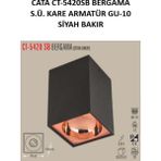 Cata CT-5420SB Bergama S.ü. Kare Armatür Gu 10 Siyah Bakır