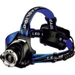 CATA CT-9123 USB Şarjlı Kafa Lambası 300Lm LED Poyraz Baş Feneri Su Geçirmez IP44 COB Zoom Kamp Dağcılık Balıkçılık Gece Işığı 6400K - Siyah - Mavi - 10 W